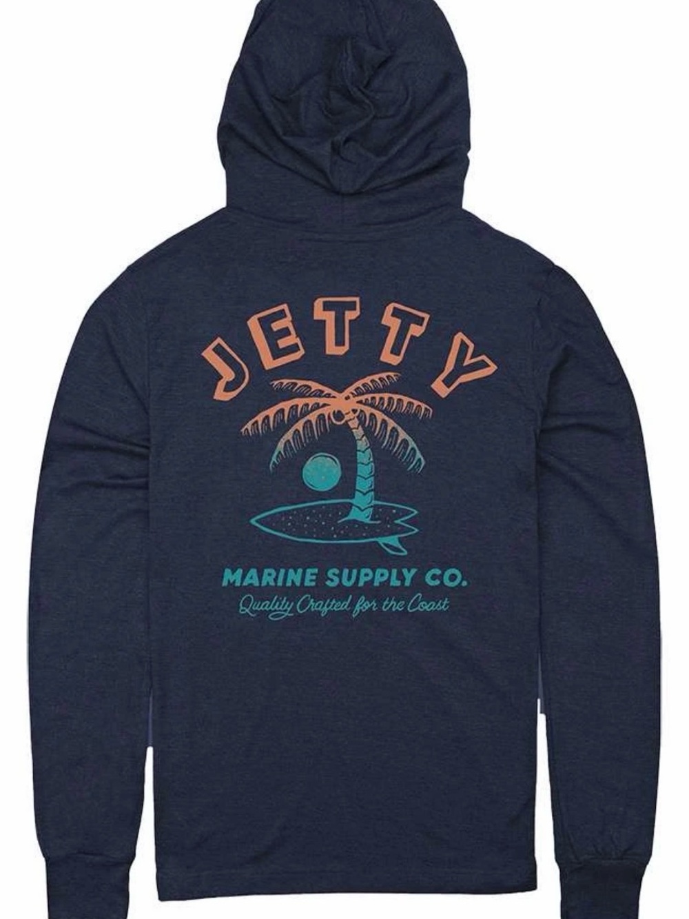 Jetty Stinger Navy Graphic Long Sleeve Hooded Pullover